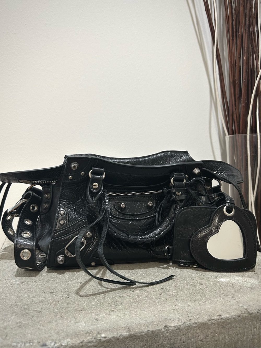 Balenciaga Neo Cagole Black Leather City Hand Bag